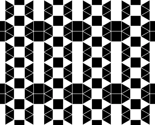 Векторный современный бесшовный геометрический узор квадратов, черно-белый абстрактный геометрический фон, печать подушек, монохромная ретро-текстура, дизайн хипстерской моды — стоковый вектор