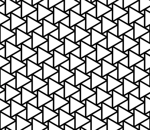 Triangles de motifs géométriques sans couture vectoriels modernes, fond géométrique abstrait noir et blanc, imprimé oreiller, texture rétro monochrome, design de mode hipster — Image vectorielle