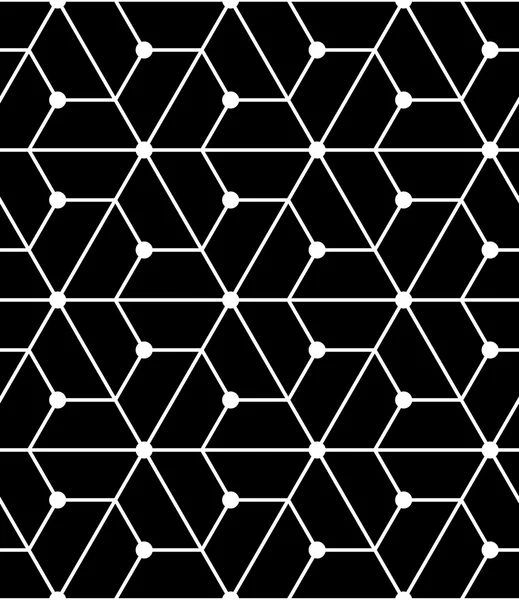 Vector moderne naadloze meetkunde patroon raster, zwart-witprinter abstracte geometrische achtergrond, trendy print, monochroom retro textuur, hipster modevormgeving — Stockvector