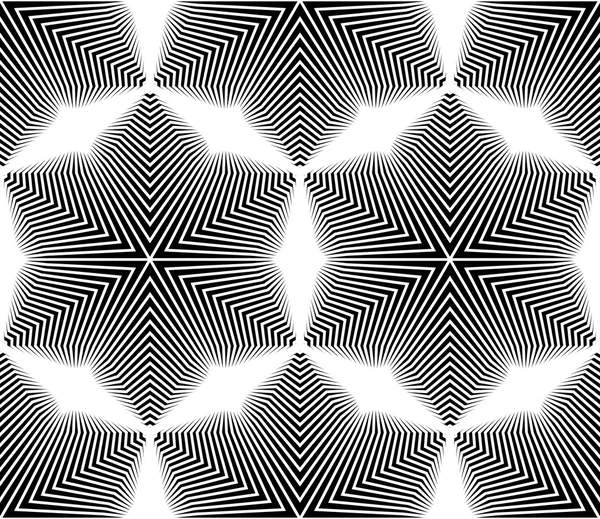 Vector moderno patrón de geometría sagrada sin costuras, fondo geométrico abstracto en blanco y negro, impresión de almohada, textura retro monocromática, diseño de moda hipster — Archivo Imágenes Vectoriales