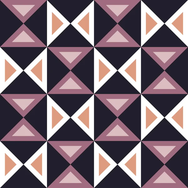 Motif moderne vectoriel sans couture géométrie colorée triangles, fond géométrique abstrait de couleur, oreiller imprimé multicolore, texture rétro, design de mode hipster — Image vectorielle