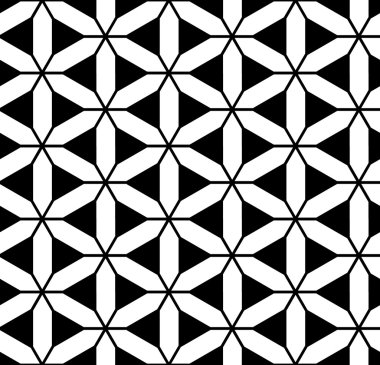 Vektör modern sorunsuz geometri desen çiçek yaşam, siyah ve beyaz soyut geometrik arka plan, yastık baskı, tek renkli retro doku, hippi moda tasarımı