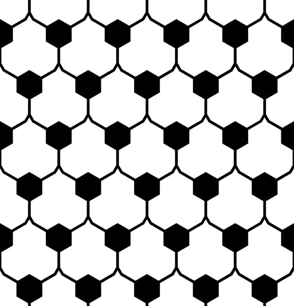 Vettoriale geometria moderna senza cuciture esadecimale, sfondo geometrico astratto in bianco e nero, stampa cuscino, texture retrò monocromatica, design moda hipster — Vettoriale Stock