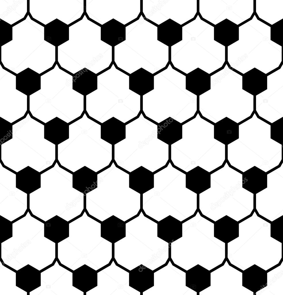 Vector modern seamless geometry pattern hex, black and white abstract geometric background, pillow print, monochrome retro texture, hipster fashion design