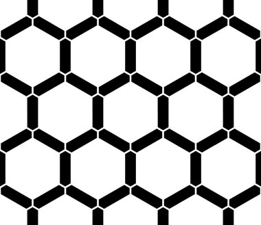 Vektör modern sorunsuz kutsal geometri desen Petek, siyah ve beyaz soyut geometrik arka plan, yastık yazıcı, tek renkli retro doku, hippi moda tasarımı