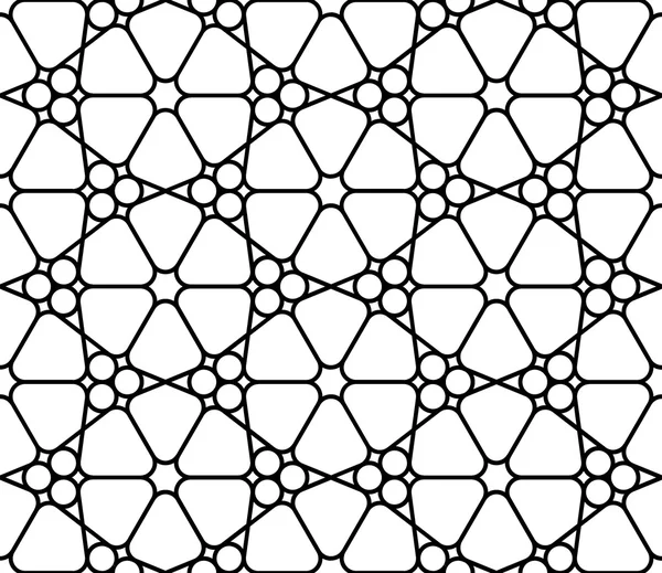 Vektor modern zökkenőmentes Szent geometriai mintás, fekete-fehér absztrakt geometriai háttér, párna nyomtatás, fekete-fehér retro állományú, csípő divattervezés — Stock Vector