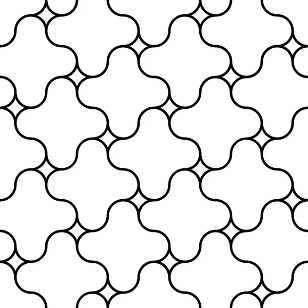 Vector modern seamless geometry pattern jigsaw, black and white abstract geometric background, pillow print, monochrome retro texture, hipster fashion design — Διανυσματικό Αρχείο
