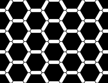 Vektör modern sorunsuz kutsal geometri desen Petek, siyah ve beyaz soyut geometrik arka plan, yastık yazıcı, tek renkli retro doku, hippi moda tasarımı