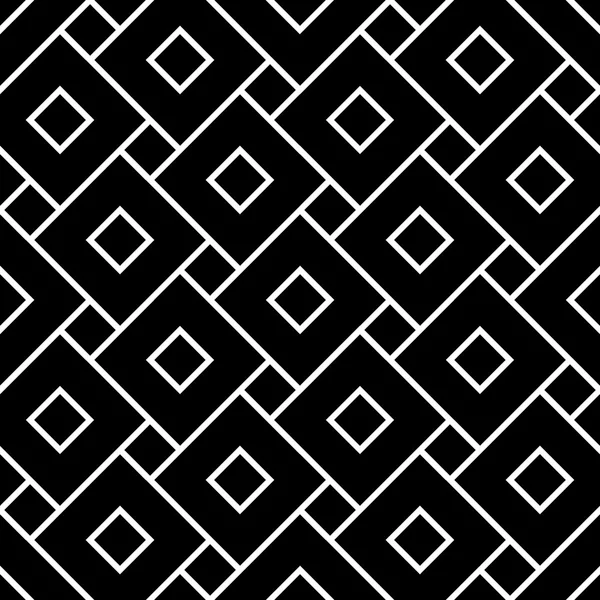 Vector modern seamless geometry pattern squares, black and white abstract geometric background, pillow print, monochrome retro texture, hipster fashion design — Stock Vector