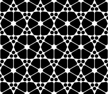 Vector modern seamless  sacred geometry pattern islamic, black and white abstract geometric background, pillow print, monochrome retro texture, hipster fashion design