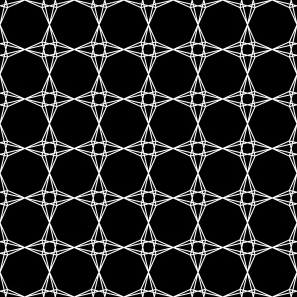 Motif géométrique moderne vectoriel sans couture sacré, fond géométrique abstrait noir et blanc, imprimé oreiller, texture rétro monochrome, design de mode hipster — Image vectorielle