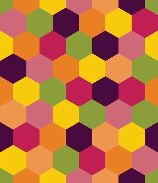 Moderne naadloze kleurrijke meetkunde hex patroon vector, abstracte geometrische achtergrond kleur, veelkleurige print, retro textuur, hipster modevormgeving hoofdkussen — Stockvector