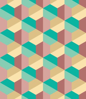Vektör modern kesintisiz renkli geometri desen, renk soyut geometrik arka plan, çok renkli baskı, retro doku, hippi moda tasarım yastık