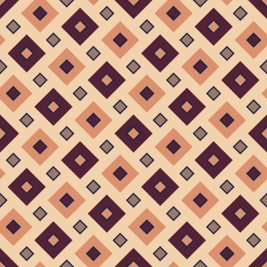 Vektör modern kesintisiz renkli geometri kare desen, renk soyut geometrik arka plan, çok renkli baskı, retro doku, hippi moda tasarım yastık