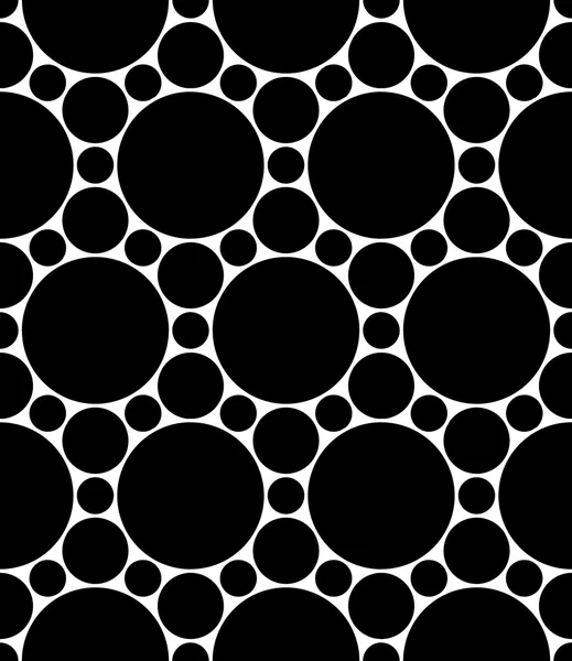 Vector modernos círculos de geometría sin costura patrón, fondo geométrico abstracto en blanco y negro, impresión de almohada, monocromo textura retro, diseño de moda hipster — Vector de stock