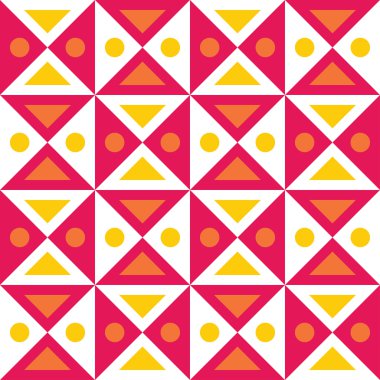 Vektör modern kesintisiz renkli geometri üçgen noktalar desen, renk soyut geometrik arka plan, çok renkli baskı, retro doku, hippi moda tasarım yastık