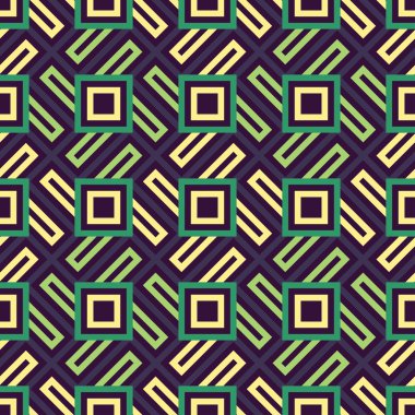 Vektör modern kesintisiz renkli geometri kare desen, renk soyut geometrik arka plan, çok renkli baskı, retro doku, hippi moda tasarım yastık