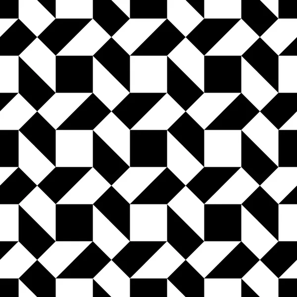 Vektor moderne nahtlose Geometrie Muster trippy, schwarz-weiß abstrakten geometrischen Hintergrund, Kissendruck, monochrome Retro-Textur, Hipster-Mode-Design — Stockvektor