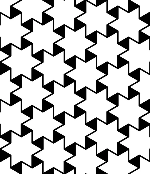 Vektor moderne nahtlose Geometrie Muster Sterne, schwarz-weiß abstrakten geometrischen Hintergrund, Kissendruck, monochrome Retro-Textur, Hipster-Mode-Design — Stockvektor