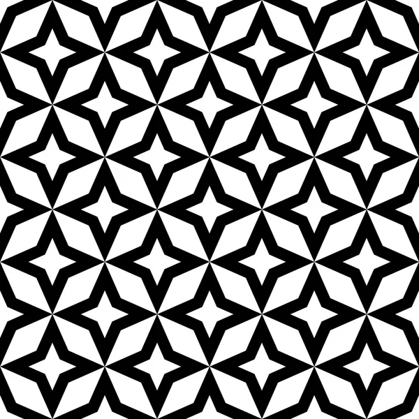 Векторная современная бесшовная геометрическая модель звезды, черно-белый абстрактный геометрический фон, печать подушек, монохромная ретро-текстура, дизайн хипстерской моды — стоковый вектор