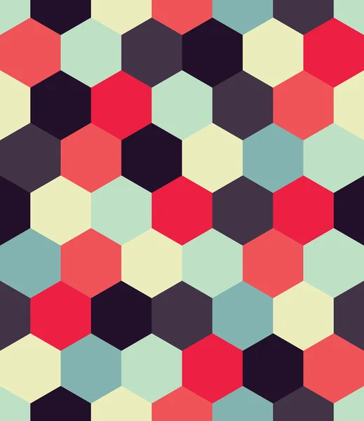 Vektör modern kesintisiz renkli geometri onaltılık desen, renk soyut geometrik arka plan, çok renkli baskı, retro doku, hippi moda tasarım yastık