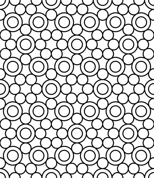 Vektör modern sorunsuz kutsal geometri desen daireler, siyah ve beyaz soyut geometrik arka plan, yastık yazıcı, tek renkli retro doku, hippi moda tasarımı