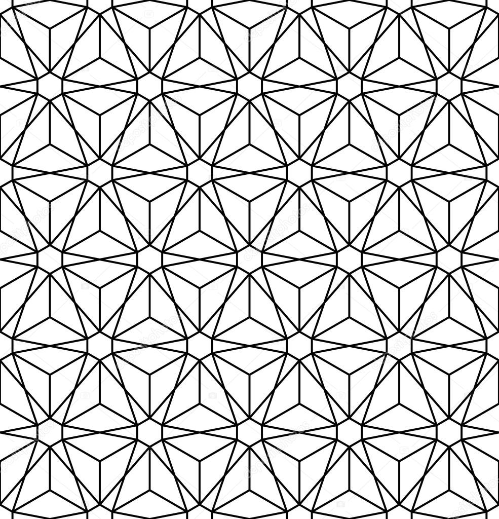 Vector modern seamless sacred geometry pattern flower of life, black and white abstract geometric background, pillow print, monochrome retro texture, hipster fashion design