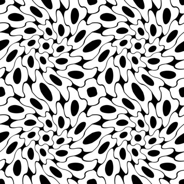 Vektör modern sorunsuz geometri desen trippy, siyah ve beyaz soyut geometrik arka plan, yastık yazıcı, tek renkli retro doku, hippi moda tasarımı