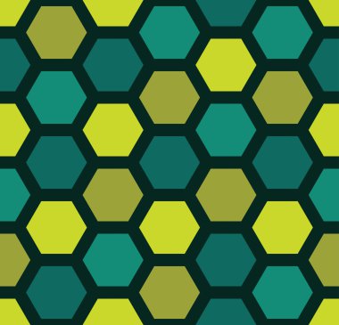 Vektör modern kesintisiz renkli geometri altıgen desen, renk soyut geometrik arka plan, çok renkli baskı, retro doku, hippi moda tasarım yastık