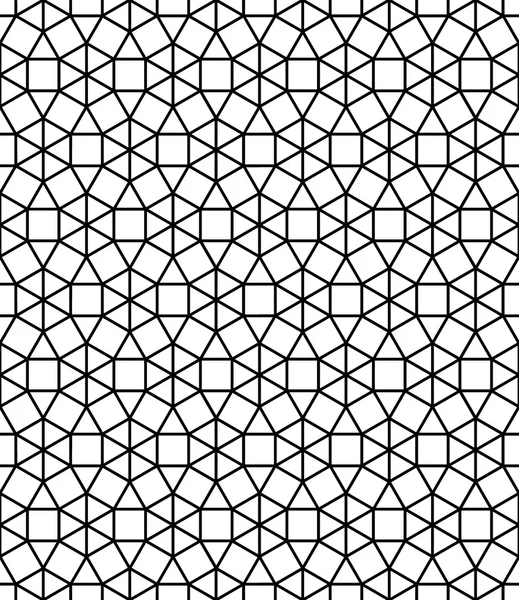 Motif géométrique sacré sans couture vectoriel moderne mosaïque, fond géométrique abstrait noir et blanc, impression oreiller, texture rétro monochrome, design de mode hipster — Image vectorielle