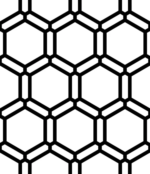 Vektor modern zökkenőmentes Szent geometriai mintás méhsejt, fekete-fehér absztrakt geometriai háttérrel, párna nyomtatás, fekete-fehér retro állományú, csípő divattervezés — Stock Vector