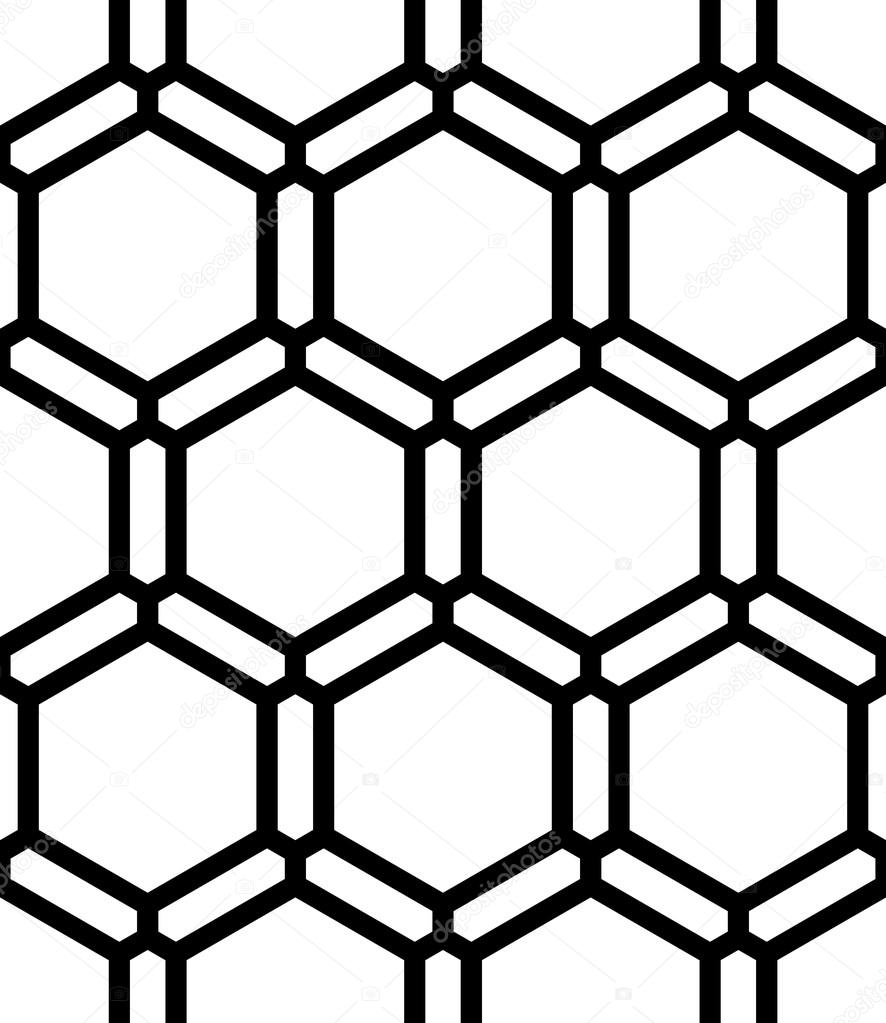 Vector modern seamless  sacred geometry pattern honeycomb, black and white abstract geometric background, pillow print, monochrome retro texture, hipster fashion design