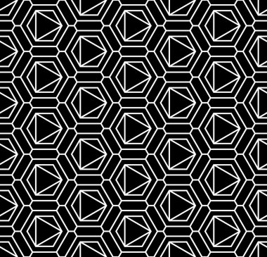 Vektör modern sorunsuz kutsal geometri model, siyah ve beyaz soyut geometrik arka plan, yastık yazıcı, tek renkli retro doku, hippi moda tasarımı