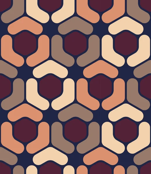 Vector moderno patrón de hexágono de geometría colorida sin costuras, fondo geométrico abstracto de color, almohada impresión multicolor, textura retro, diseño de moda hipster — Vector de stock
