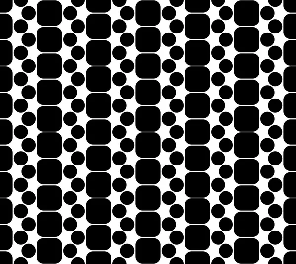 Motif géométrique vectoriel moderne sans couture carrés, fond géométrique abstrait noir et blanc, impression oreiller, texture rétro monochrome, design de mode hipster — Image vectorielle