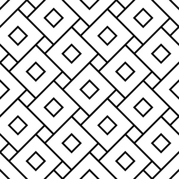 Quadri geometrici moderni vettoriali senza cuciture, sfondo geometrico astratto in bianco e nero, stampa cuscino, texture retrò monocromatica, design moda hipster — Vettoriale Stock