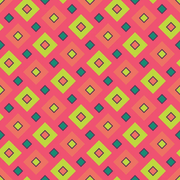 Вектор современной бесшовной красочной геометрии квадратный узор, цвет абстрактного геометрического фона, подушки разноцветной печати, ретро-текстуры, хипстер дизайн моды — стоковый вектор
