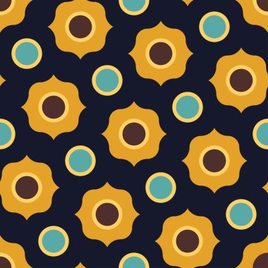 Vektör modern kesintisiz renkli geometri daire desen, renk soyut geometrik arka plan, çok renkli baskı, retro doku, hippi moda tasarım yastık