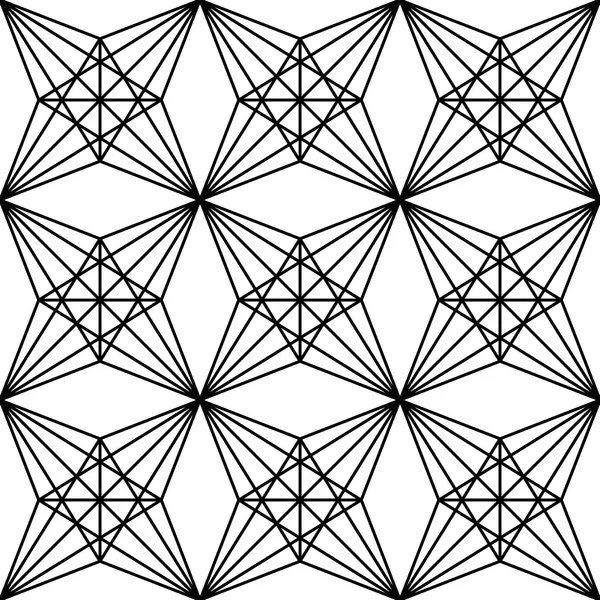 Vector moderno patrón de geometría sagrada inconsútil polígono, fondo geométrico abstracto en blanco y negro, impresión de almohada, textura retro monocromática, diseño de moda hipster — Vector de stock