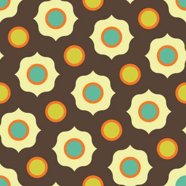 Vektör modern kesintisiz renkli geometri daire desen, renk soyut geometrik arka plan, çok renkli baskı, retro doku, hippi moda tasarım yastık