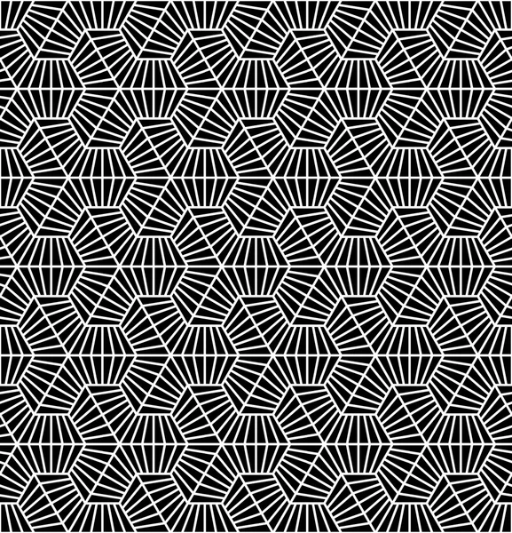 Moderna sömlösa geometri mönster hexagon vektorlinjer, svarta och vita abstrakt geometrisk bakgrund, kudde print, monokrom retro textur, hipster modedesign — Stock vektor