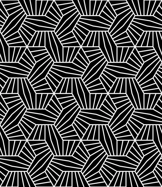 Vector moderno patrón de geometría inconsútil líneas hexágono, fondo geométrico abstracto en blanco y negro, impresión de almohada, monocromo textura retro, diseño de moda hipster — Vector de stock