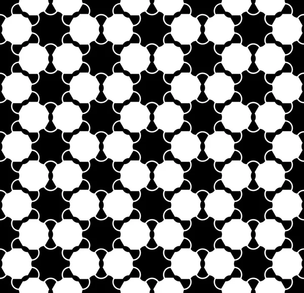 Vector modern seamless geometry pattern atom, black and white abstract geometric background, pillow print, monochrome retro texture, hipster fashion design — Stok Vektör