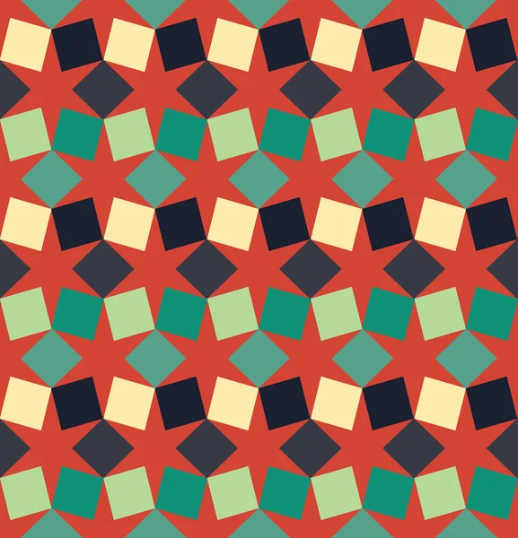 Vector moderno patrón cuadrado de geometría colorida sin costuras, fondo geométrico abstracto de color, almohada de impresión multicolor, textura retro, diseño de moda hipster — Vector de stock