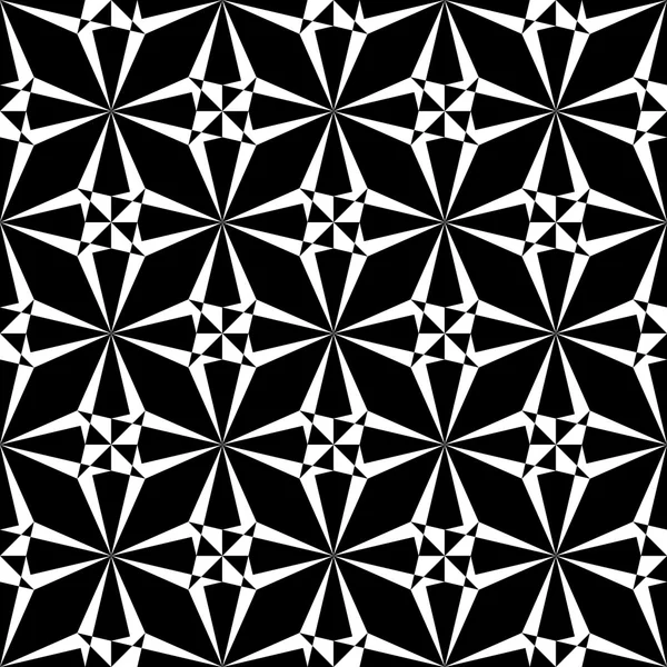 Vector moderno patrón de geometría sagrada inconsútil polígono, fondo geométrico abstracto en blanco y negro, impresión de almohada, textura retro monocromática, diseño de moda hipster — Vector de stock