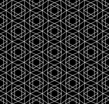 Vector modern seamless sacred geometry pattern david star, black and white abstract geometric background, pillow print, monochrome retro texture, hipster fashion design