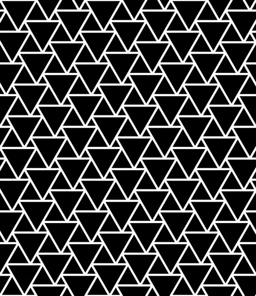 Vector moderne naadloze meetkunde patroon driehoeken, zwart-witprinter abstract geometrische achtergrond, kussen print, monochroom retro textuur, hipster modevormgeving — Stockvector