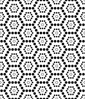Vektör modern sorunsuz geometri desen altıgen, siyah ve beyaz soyut geometrik arka plan, yastık yazıcı, tek renkli retro doku, hippi moda tasarımı