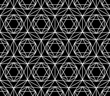 Vektör modern sorunsuz kutsal geometri desen star, siyah ve beyaz soyut geometrik arka plan, yastık yazıcı, tek renkli retro doku, hippi moda tasarımı