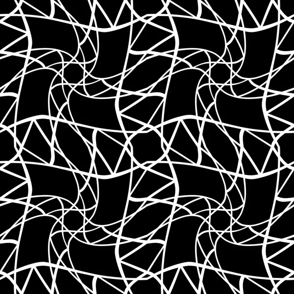 Vector moderno modello geometria senza cuciture trippy, sfondo geometrico astratto in bianco e nero, stampa cuscino, texture retrò monocromatica, design moda hipster — Vettoriale Stock